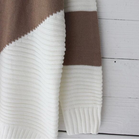 Women’s Chevron Pattern Crewneck Long Sleeve Knitted Pullover Sweater Size L NWT - Picture 6 of 7